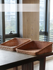 Kens Rattan Desktop Storage Study Room Book Magazine Organizer Supermarket Trapezoidal Snack Display Bread Finished_maomaolike.com