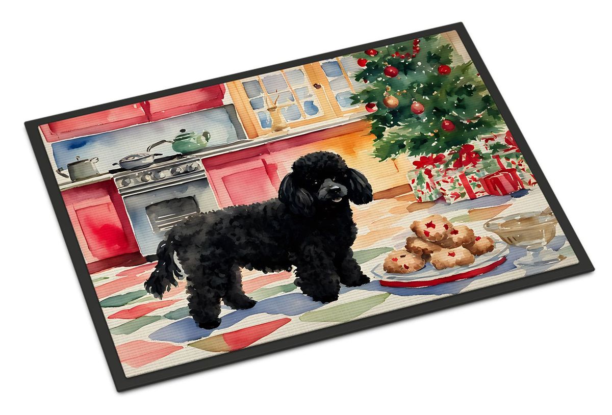 Poodle Christmas Cookies Doormat Front Door Mat Indoor Outdoor Rugs For Entryway, Non Slip Washable Low Pile, 24H X 36W_maomaolike.com