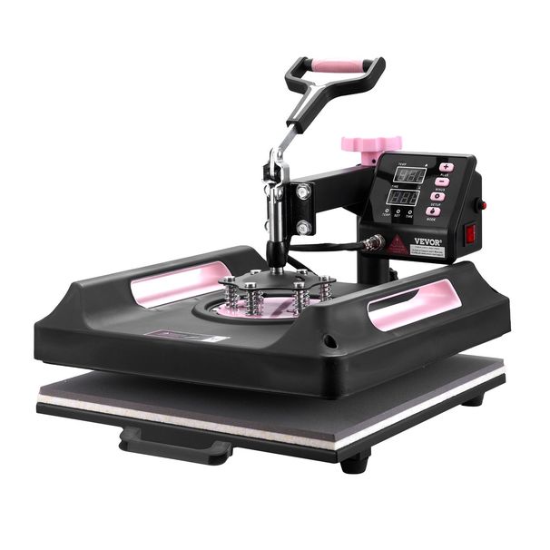 Heat Press Machine, 15 X 15 Inch, 8 In 1 Heat Transfer Machine With 30 Oz Tumbler Press, 360° Swing Away Digital T-Shirt Pressing Machine, Teflon Coating, For T-Shirts/Mugs/Hats/Plates, Black_maomaolike.com