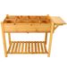 8 Pockets Horticulture Raised Garden Bed Elevated Wood Planter Box Stand With Foldable Side Table And Storage Shelf For Herb/Vegetables/Flowers_maomaolike.com