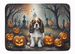 Cavalier Spaniel Spooky Halloween Memory Foam Kitchen Mat Machine Washable Anti-Fatigue Mat Cushion Comfort Bath Mat Or Kitchen Rug_maomaolike.com