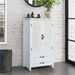 27 Accent Tall Tower White Storage Cabinet - Rustic Wood Sideboard Pantry Cabinet - Versatile Buffet Cabinet With Storage For Home Decor And Organization Chic Cabinet With Two Doors And Two Drawers_maomaolike.com