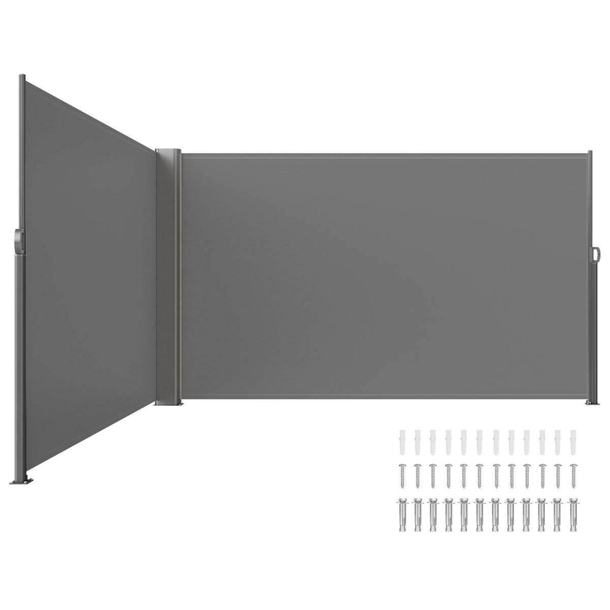 VEVOR Retractable Side Awning, 63''x 236'' Full Aluminum Rust-Proof Patio Sunshine Screen, Outdoor Privacy Divider & Wind Screen, Works For Courtyard, Balcony, Roof Terraces And Pools, Gray_maomaolike.com
