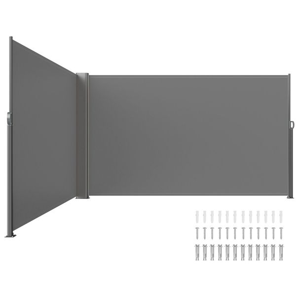 VEVOR Retractable Side Awning, 63''x 236'' Full Aluminum Rust-Proof Patio Sunshine Screen, Outdoor Privacy Divider & Wind Screen, Works For Courtyard, Balcony, Roof Terraces And Pools, Gray_maomaolike.com