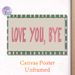Love You Bye Typography Painting Poster, Warm-toned Hand-drawn Border Poster, Heartfelt Decorative Piece Suitable For Entryway, Living Room_maomaolike.com
