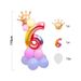 6 Number Balloon 115cm 180pcs Rainbow Gradient With Detachable Crown – Easy Inflate And Deflate Reusable, Premium Foil Mylar Balloons For Birthdays, Anniversaries, And Party Decorations_maomaolike.com