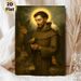 Saint Francis With Wildlife Painting Poster, Classic Oil Painting Style Poster, Peaceful Spiritual Artwork Featuring Saint Surrounded By Gentle Forest_maomaolike.com