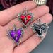 5pcs 34*30mm Thorn Rose Cross Heart Enamel Halloween Pendant Designer Charms Fit Making DIY Jewelry Findings_maomaolike.com