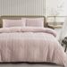 Fluffy Cut Flower Pink Vertical Striped Quilt Duvet Cover Bedding Three Piece Set_maomaolike.com