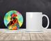 Hippie Animal Rooster Large Sandstone Coasters Pack Of 4 Absorbent Round Coasters Decor Gifts For Men Or Women, 4 In, Multicolor_maomaolike.com