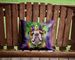 English Bulldog King Of Mardi Gras Throw Pillow Machine Washable, Indoor Outdoor Decorative Pillow For Couch, Bed Or Patio, 14Hx14W_maomaolike.com