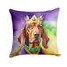 Redbone Coonhound King Of Mardi Gras Throw Pillow Machine Washable, Indoor Outdoor Decorative Pillow For Couch, Bed Or Patio, 18Hx18W_maomaolike.com