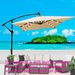 Rectangle 2x3M Outdoor Patio Umbrella Solar Powered LED Lighted Sun Shade Market Waterproof 6 Ribs Umbrella With Crank And Cross Base For Garden Deck Backyard Pool Shade Outside Deck Swimming Pool_maomaolike.com