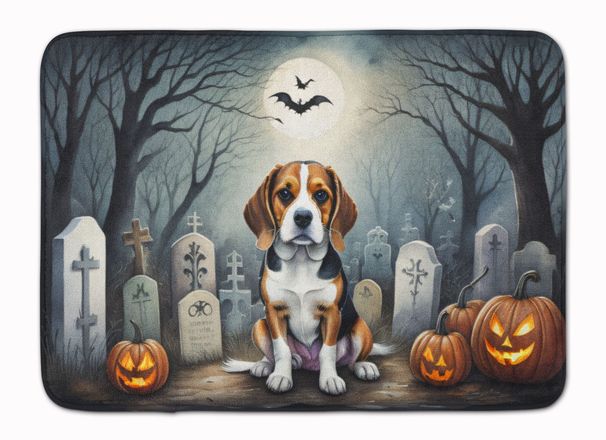 Beagle Spooky Halloween Memory Foam Kitchen Mat Machine Washable Anti-Fatigue Mat Cushion Comfort Bath Mat Or Kitchen Rug_maomaolike.com