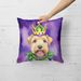 Wheaten Terrier King Of Mardi Gras Throw Pillow Machine Washable, Indoor Outdoor Decorative Pillow For Couch, Bed Or Patio, 18Hx18W_maomaolike.com