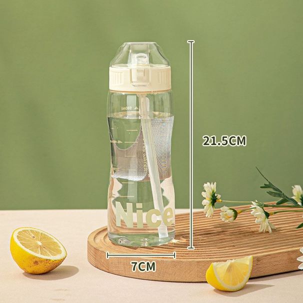 Portable Sport Tea Coffee Cup Plastic With Straw Drinking Kitchen Tools Kids Water Bottle For School_maomaolike.com