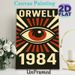Orwell 1984 All-Seeing Eye Painting Poster, Vintage Retro Bold Graphic Poster, Eye-catching Literary Themed Decor Suitable For Home Study, Library And_maomaolike.com