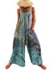 Women's 2023 Summer New Large Fashion Print Loose Strap Wide Leg Jumpsuit_maomaolike.com