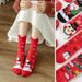 Christmas Cotton women's cartoon Christmas socks funny Halloween midtube socks three-dimensional ears New Year socks big red socks_maomaolike.com
