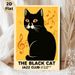 Black Cat Jazz Club Painting Poster, Warm-toned Retro Style Poster, Artistic Design With Black Cat & Musical Notes, Ideal For Home, Music Room And_maomaolike.com