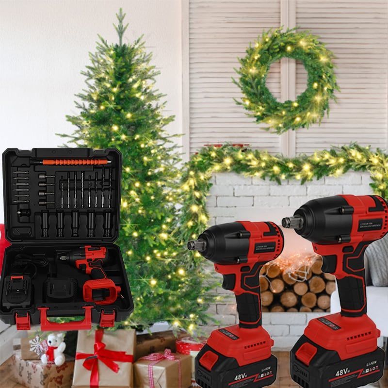One Piece Portable 48V Cordless Impact Wrench, Cordless Drill Kit, Brushless Impact Wrench, Drill Kit With Batteries, Accessories And Toolkit For Car Tires, Electric Bikes, Garden Sheds_maomaolike.com
