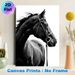 Black Horse Painting Poster, Monochrome Sleek Equine Portrait Poster, Elegant Minimalist Equine Artwork, Suitable For Living Room, Study And_maomaolike.com