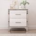 Elegant High Gloss Nightstand With Metal Handle,Mirrored Bedside Table With 2 Drawers For Bedroom,Living Room_maomaolike.com