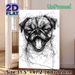 Pug Themed Painting Poster, Bold Sketch-style Black & White Pug Portrait Poster, Unique Artistic Design Ideal For Living Room, Bedroom And Pet Lovers_maomaolike.com