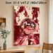 Disco Ball Painting Poster, Textured Palette Knife Style Poster, Vibrant Red-toned Retro Disco Decor Ideal For Living Room, Bar Or Entertainment Space_maomaolike.com