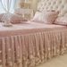 Thickened Warm Milk Velvet Quilted Skirt Single Piece Coral Fleece Bed Cover Three-Piece Set Non-Slip Winter Princess Style_maomaolike.com