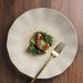 Vintage Style Ceramic Household Dish Large Lotus Leaf Edge Presentation Western Food Plate Coarse Pottery Unglazed_maomaolike.com