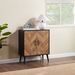 Accent Cabinet With Adjustable Shelf, Kitchen Storage Cabinet With Herringbone Design, Black Sideboard For Living Room, Kitchen, Entryway_maomaolike.com