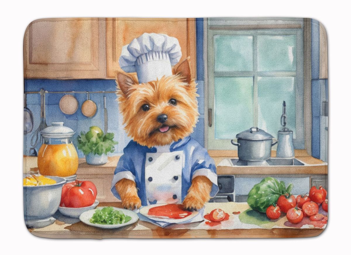 Norwich Terrier The Chef Memory Foam Kitchen Mat Machine Washable Anti-Fatigue Mat Cushion Comfort Bath Mat Or Kitchen Rug_maomaolike.com