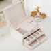 Multi-functional Jewelry Box, Three-layer Locked Leather Jewelry Storage Box, Earring And Accessory Box, Ear Accessory Storage Box_maomaolike.com