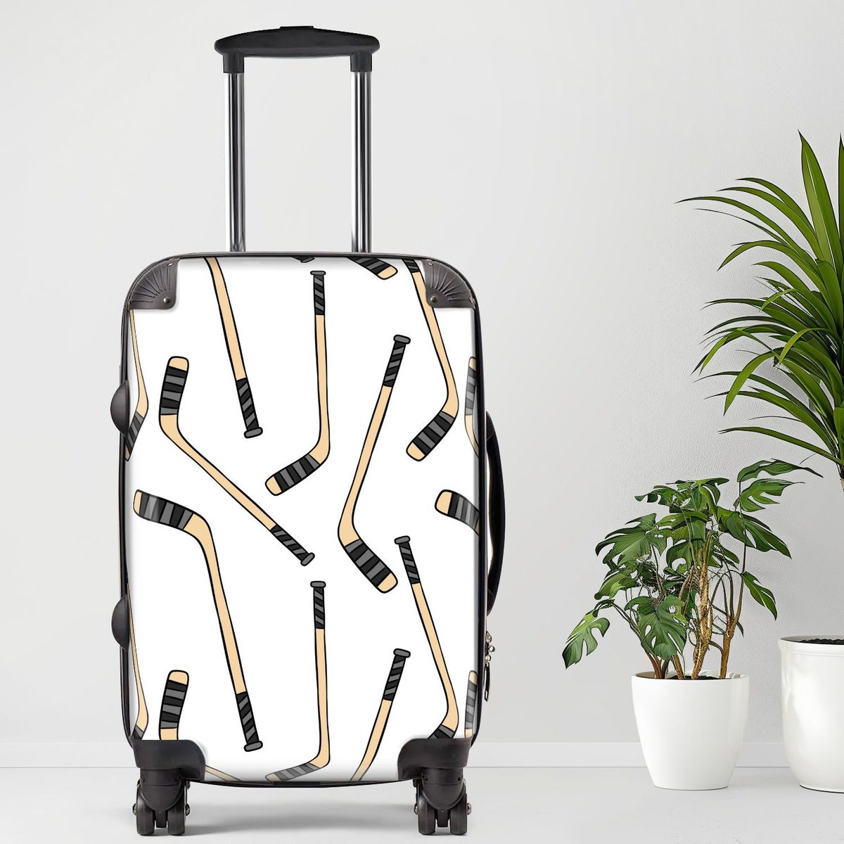 Hockey2 Luggage, 20/24/28 Inch Luggage, Carry-On, Custom Luggage, Luggage Set, Suitcase, Travel, Vacation, Cabin Suitcase, Custom Suitcase, Personalized Luggage_maomaolike.com