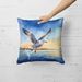 Gull Flying Low Throw Pillow Machine Washable, Indoor Outdoor Decorative Pillow For Couch, Bed Or Patio, 18Hx18W_maomaolike.com