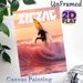 Surfing Themed Painting Poster, Vibrant Sunset Coastal Scene Poster, Features Dynamic Surfer Performing Trick In Pink-hued Waves, Adds Energetic_maomaolike.com