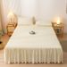 Solid Color Single Piece Simple Washed Cotton Skirt Edge Bed Sheet Mattress Dustproof Non-slip Protective Cover_maomaolike.com
