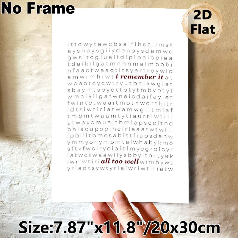 I Remember It All Too Well Themed Painting Poster, Minimalist Typographic Poster, Highlighted Dark Text Design, Nostalgic Wall Decor Idea For Bedroom_maomaolike.com