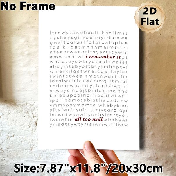 I Remember It All Too Well Themed Painting Poster, Minimalist Typographic Poster, Highlighted Dark Text Design, Nostalgic Wall Decor Idea For Bedroom_maomaolike.com