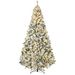 9ft Tall Prelit Artificial Christmas Tree Holiday Décor With 1868 Snow Flocked Branches, 600 Warm White LED Lights, Auto Open, Green_maomaolike.com