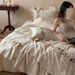 Pastoral Girl Heart French Cotton Linen Four-Piece Set Small Floral Duvet Cover Bed Sheet Lace Bedding_maomaolike.com