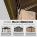 12 X14 Hardtop Gazebo, Outdoor Aluminum Frame Canopy With Galvanized Steel Double Roof, Outdoor Permanent Metal Pavilion With Curtains And Netting For Patio, Backyard And Lawn Brown_maomaolike.com