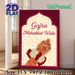 Gajra Mohabbat Wala Indian Mehndi Themed Painting Poster, Vibrant Traditional Intricate Henna Art & Floral Gajra Design Poster, Cultural Festive Decor_maomaolike.com