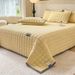 Thickened Milk Velvet Quilted Sheet Coral Fleece Bed Cover Single Piece Flannel Mat Winter Warm Non-Slip Three-Piece Set_maomaolike.com