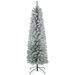 5ft Artificial Pencil Christmas Tree With 263 Snow Flocked Tips, Metal Base, Realistic Xmas Tree_maomaolike.com