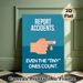 Workplace Safety Report Accidents Painting Poster, Minimalist Flat-design Graphic Poster, Clear Reminder To Report All Accidents Including Minor Ones_maomaolike.com