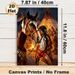 Native American & Horse Themed Painting Poster, Warm-toned Realistic Tribal Scene Poster, Rich Cultural Artwork With Campfire & Tipis, Suitable For_maomaolike.com