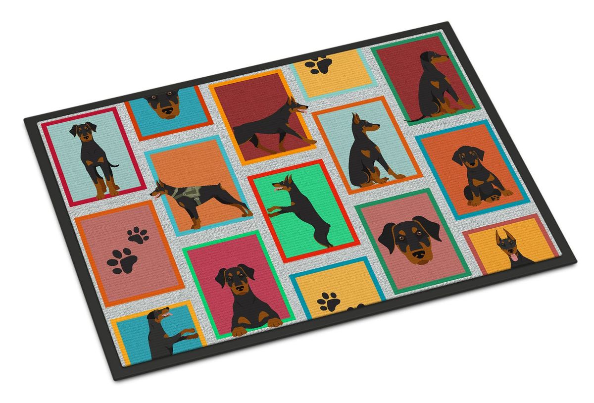 Lots Of Doberman Pinscher Doormat Front Door Mat Indoor Outdoor Rugs For Entryway, Non Slip Washable Low Pile, 24H X 36W_maomaolike.com