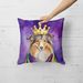 Sheltie King Of Mardi Gras Throw Pillow Machine Washable, Indoor Outdoor Decorative Pillow For Couch, Bed Or Patio, 18Hx18W_maomaolike.com